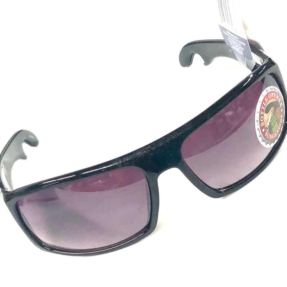 Bottle opener sunglasses, cap off sunglasses